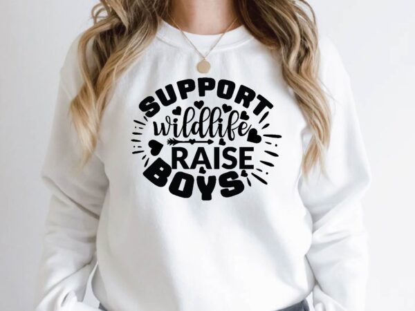 Support wildlife raise boys t shirt template vector