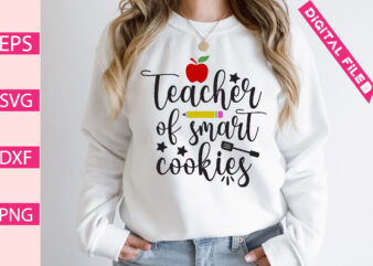 teacher of smart cookies t shirt designs for sale