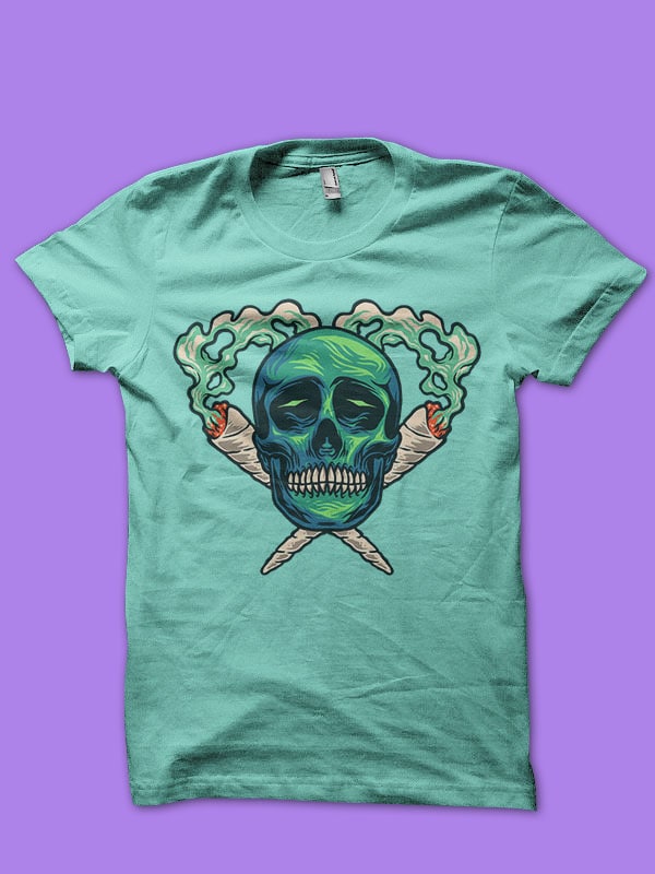 weed smoke skull