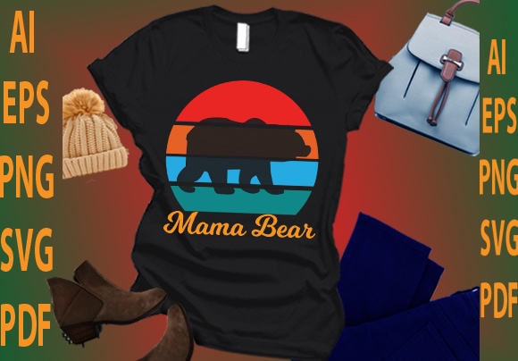 Mama bear t shirt designs for sale