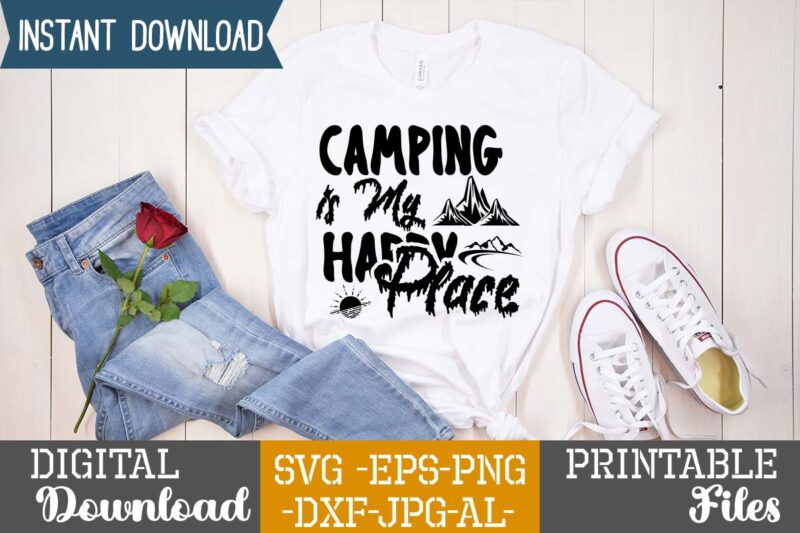 Camping Is My Happy Place T-shirt Design