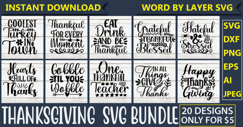 Thanksgiving SVG Bundle, Fall SVG Bundle, Fall Svg, Autumn Svg, Fall Svg Designs, Fall Sign svg, Autumn Bundle Svg, Cricut, Silhouette, PNG,Thanksgiving SVG Bundle, thankful svg, blessed svg, turkey svg,