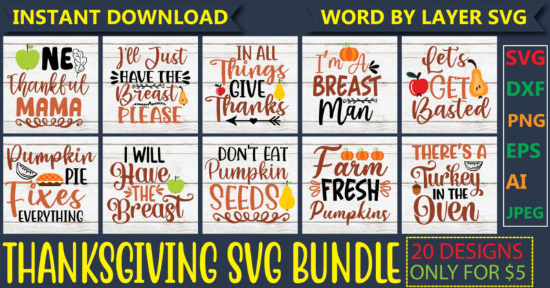 Thanksgiving SVG Bundle, Fall SVG Bundle, Fall Svg, Autumn Svg, Fall Svg Designs, Fall Sign svg, Autumn Bundle Svg, Cricut, Silhouette, PNG,Thanksgiving SVG Bundle, thankful svg, blessed svg, turkey svg,