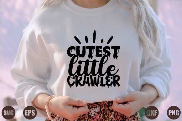 Cutest little crawler t shirt vector file