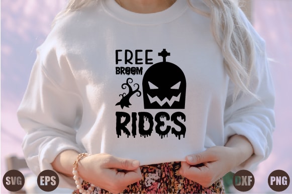 Free broom rides t shirt graphic design