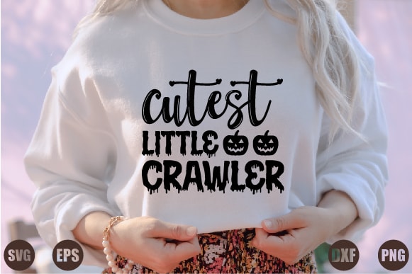 Cutest little crawler t shirt vector file