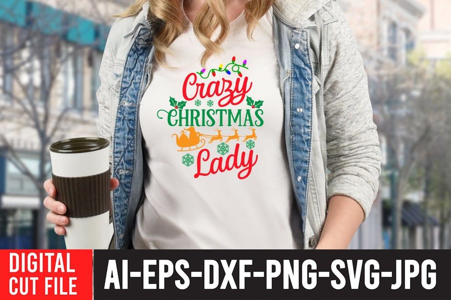 Crazy Christmas Lady SVG Cut File , Christmas svg bundle, grinch svg