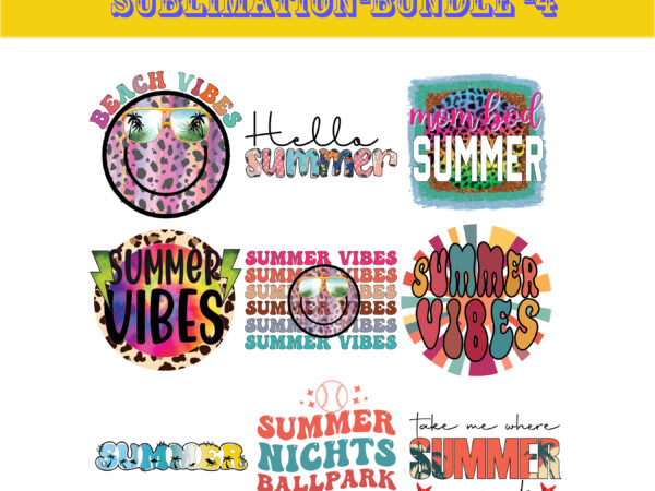 Summer sublimation bundle this bundle contains 20+ designs of high resolution (300 dpi) png, files with transparent backgrounds. 2022, amazon, beach, best, bundle, camp, circle, color, colorful, custom, design, designs,