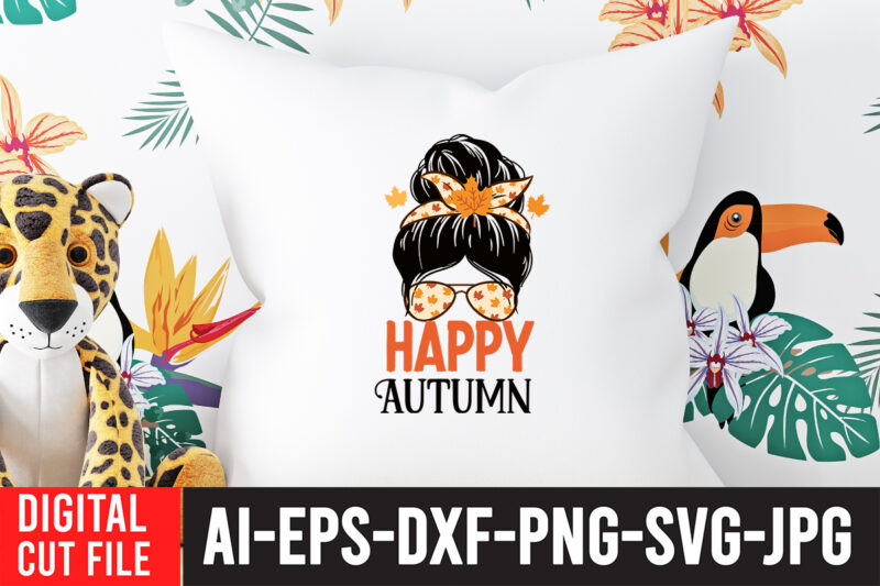 Happy Autumn T-shirt Design, Fall T-Shirt Design Bundle , Fall SVG Bundle Quotes , Funny Fall SVG Bundle 20 Design , Fall svg bundle, autumn svg, hello fall svg, pumpkin