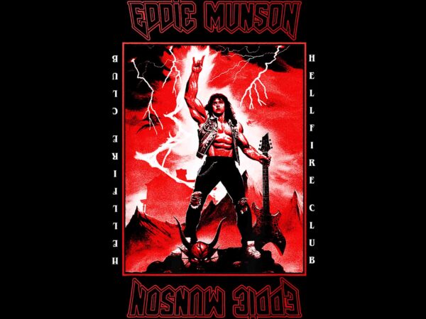 Stranger things 4 eddie munson lightning guitar power png, eddie munson png, stranger things 4 png, eddie munson lightning png t shirt template vector