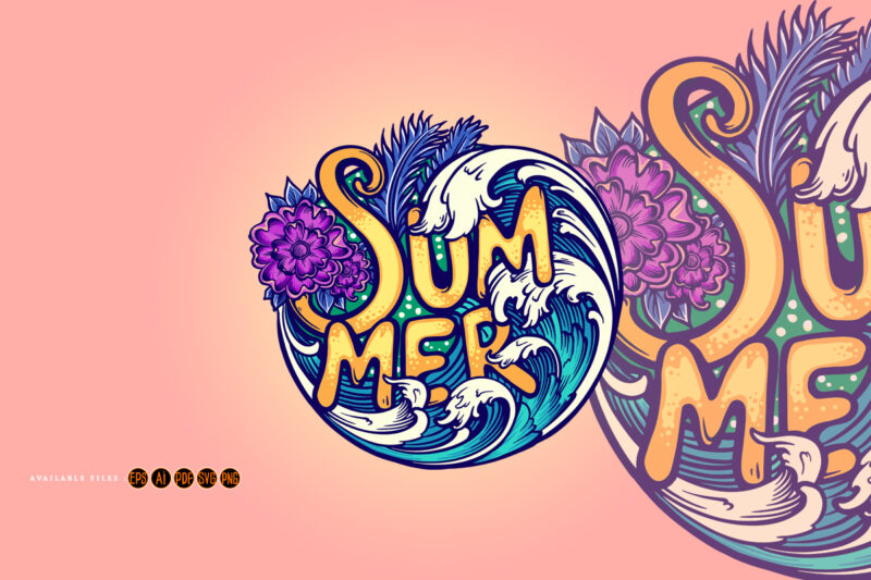 Summer tropical beach vacation svg