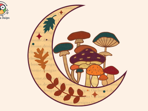 Moon mushroom sublimation design