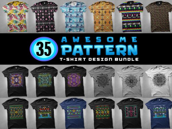 Awesome pattern tshirt design bundles