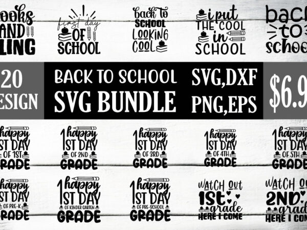 Back to school svg bundle t shirt template