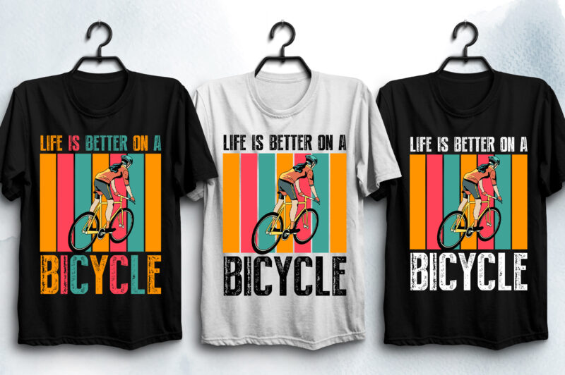 Bicycle Biker T-Shirt Design Bundle