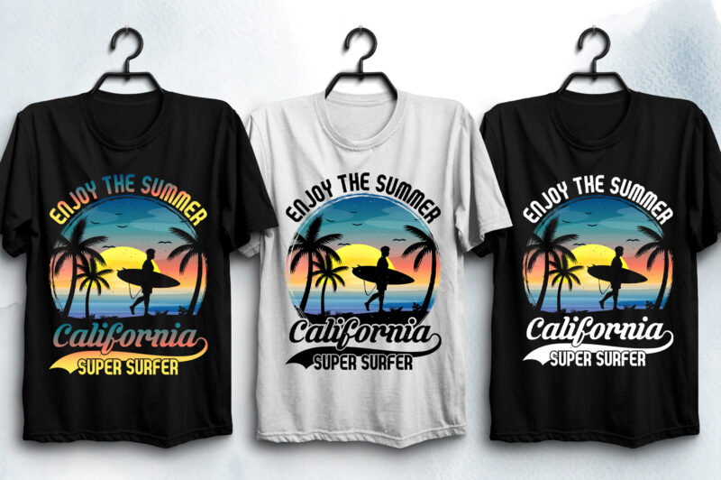 Sunset Retro Vintage T-Shirt Design Bundle