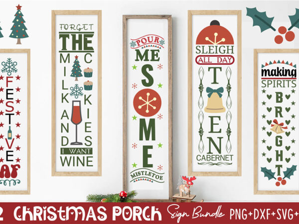 Christmas porch sign bundle t shirt vector file