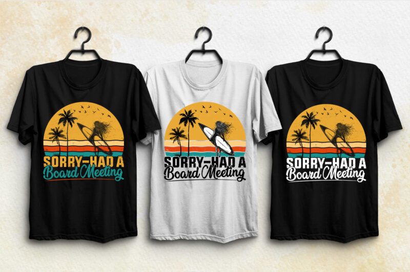 Retro Sunset T-Shirt Design Bundle