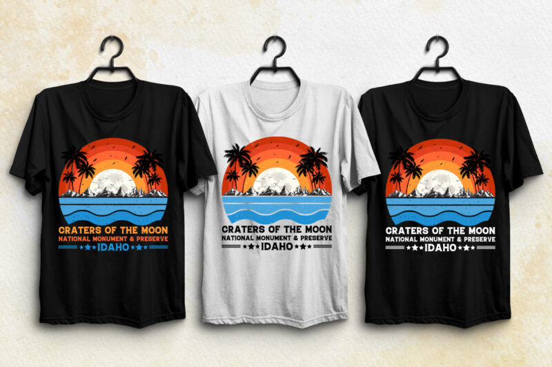 Retro Sunset T-Shirt Design Bundle