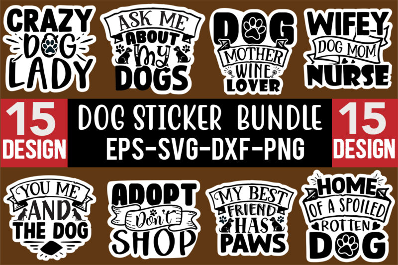 Dog Sticker Design Bundle