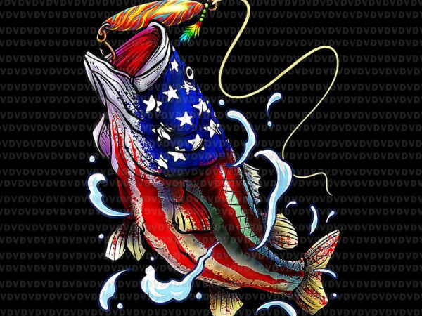 Fish american flag dad father fourth of july png, bass fishing png, fishing 4th of july png, fish american flag png t shirt graphic design
