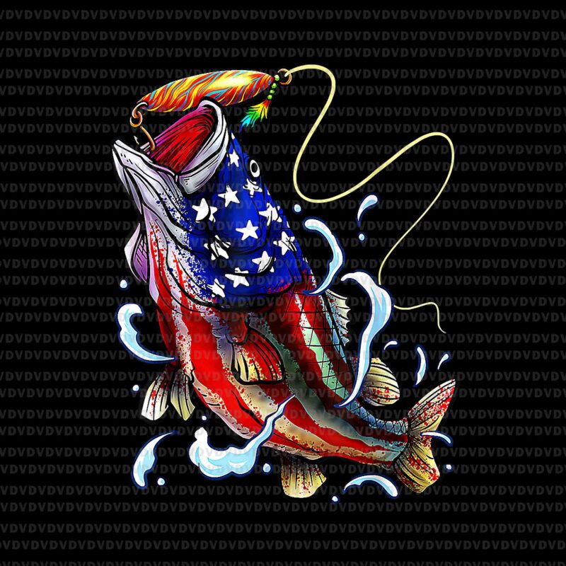 Fish American Flag Dad Father Fourth Of July Png, Bass Fishing Png, Fishing  4th Of July Png, Fish American Flag Png - Buy t-shirt designs