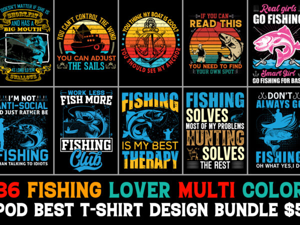 Fishing Lover T-Shirt Design Bundle - Buy t-shirt designs