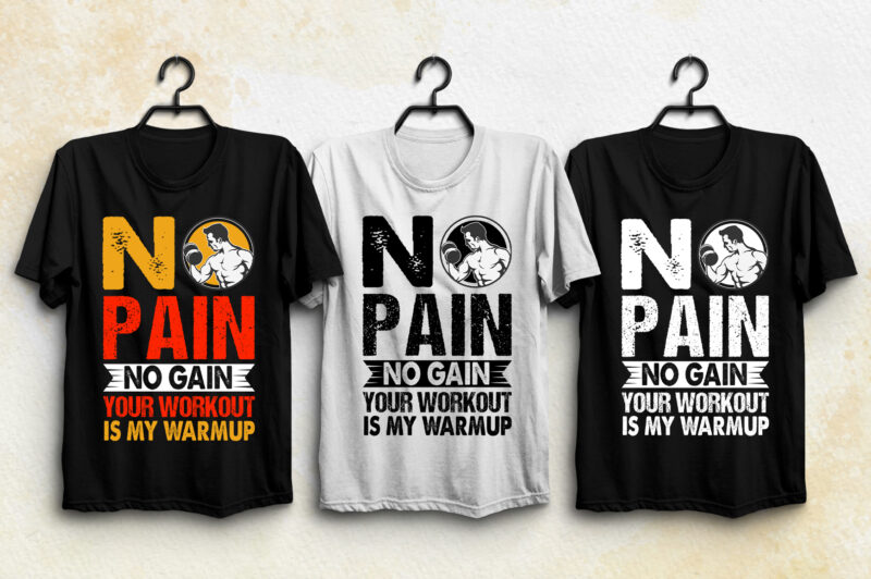 GYM Fitness T-Shirt Design Bundle