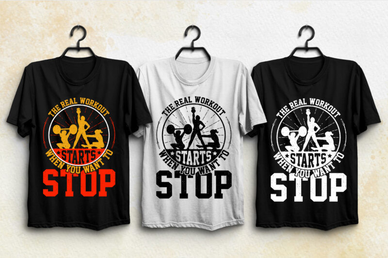 GYM Fitness T-Shirt Design Bundle