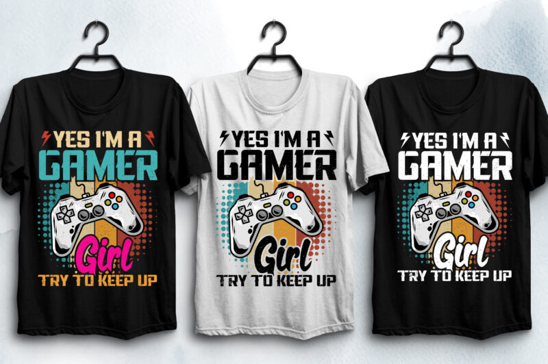 Gamer T-Shirt Design Bundle