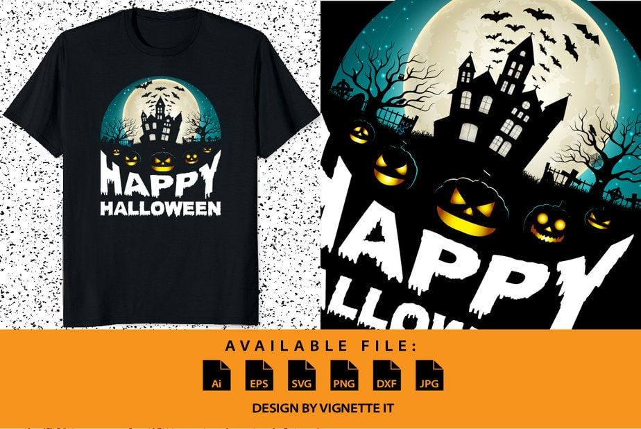 Momster Halloween T-Shirt Design , Halloween T-Shirt Design By Rana  Creative