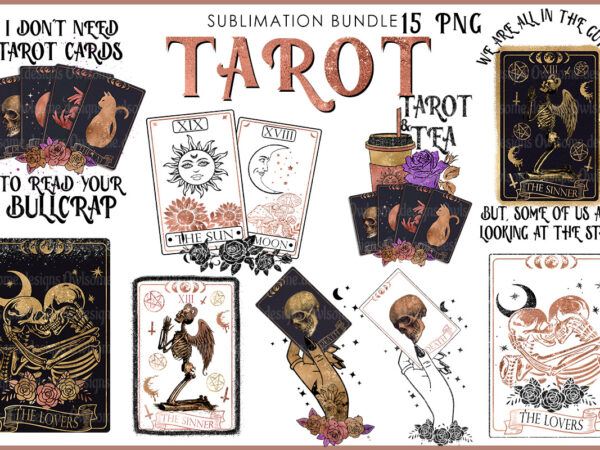 Tarot sublimation bundle t shirt designs for sale