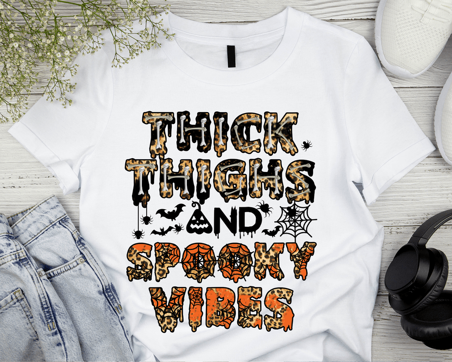 RD Thick Thighs and Spooky Vibes, DIGITAL DESIGN PNG file for ...