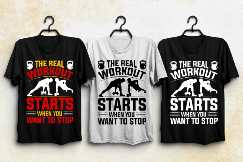 GYM Fitness T-Shirt Design Bundle