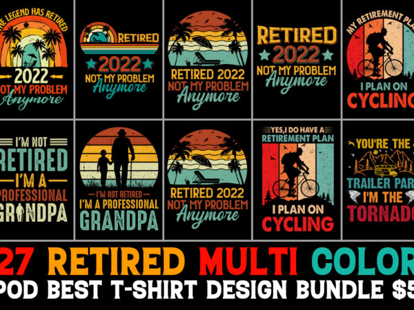 Retired t-shirt design bundle