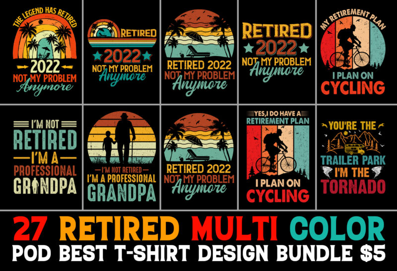 Retired T-Shirt Design Bundle