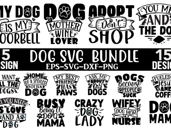 Dog svg t shirt design bundle