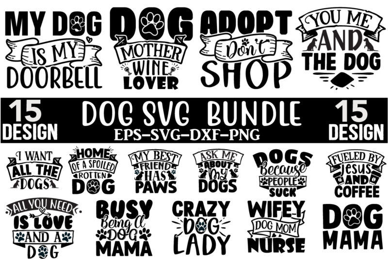 Dog SVG T shirt Design Bundle