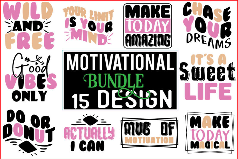 Motivational SVG T shirt design Bundle