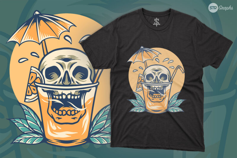 Skull Orange Juice Summer – Illustration