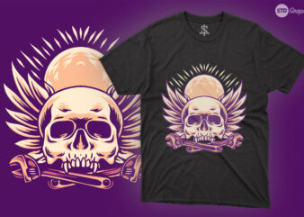 Skull Rider – Illustration t shirt template vector