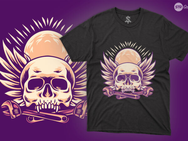 Skull rider – illustration t shirt template vector