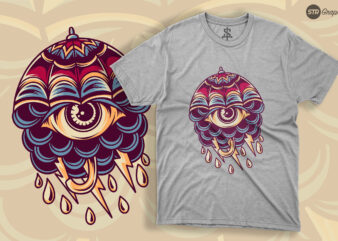 Eye Umbrella - Retro Illustration - Buy t-shirt designs