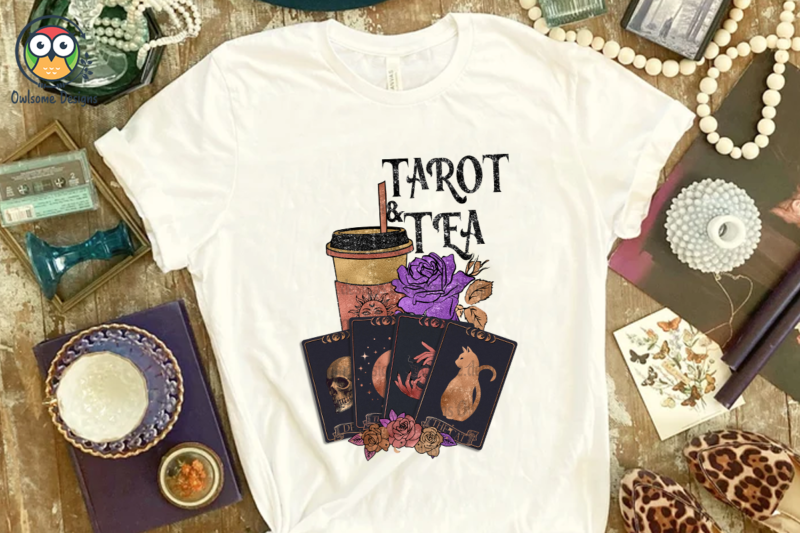 Tarot & Tea Sublimation Design