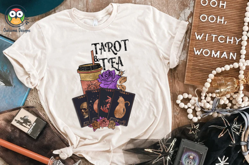 Tarot & Tea Sublimation Design