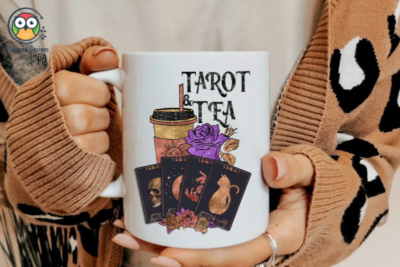 Tarot & Tea Sublimation Design