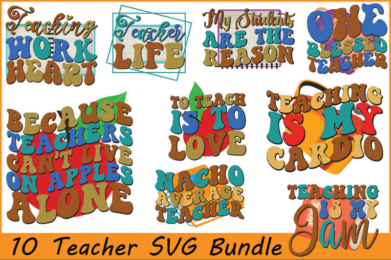 Teacher SVG Design Bundle SVG Cricut Files