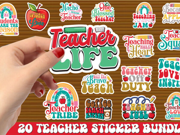 Teacher sticker bundle t shirt designs for sale