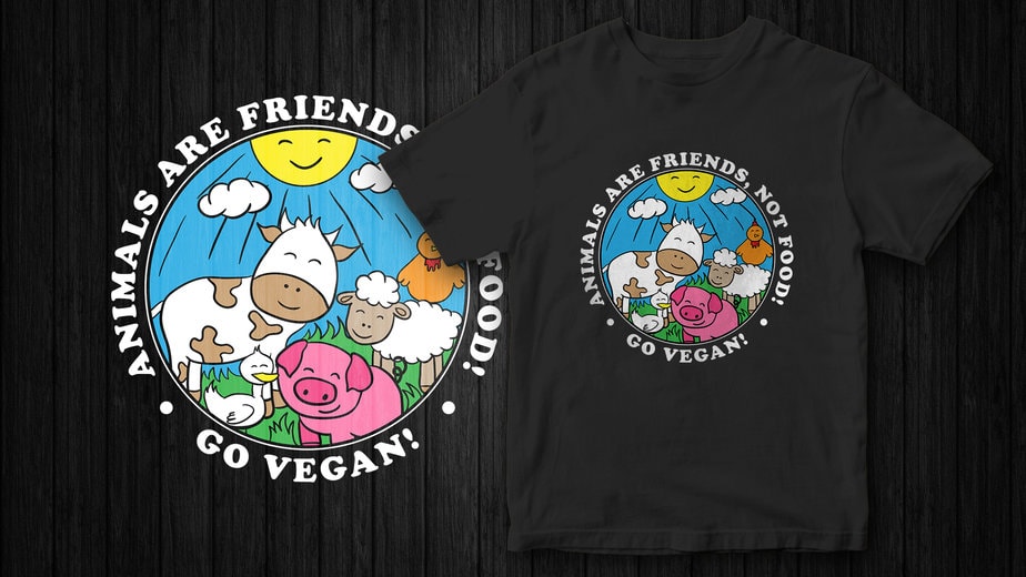 animals are friends not food shirt