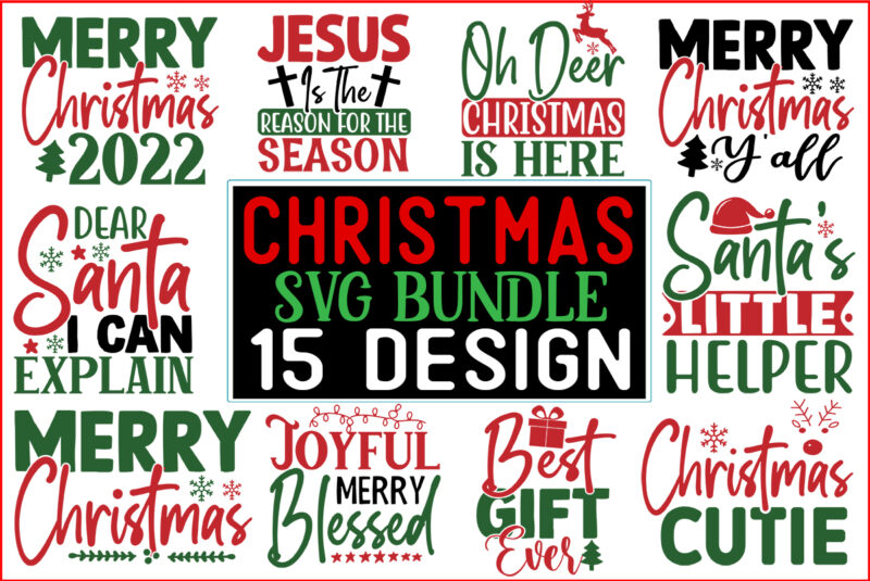 Christmas SVG T shirt design Bundle